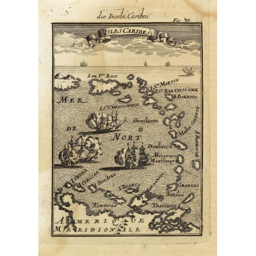 Old map image download for Isles Caribes.