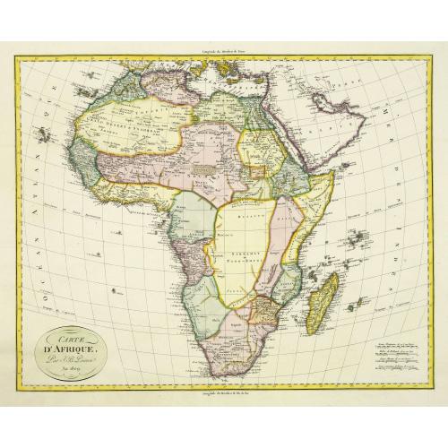 Old map image download for Carte d'Afrique. Par J.B. Poirson. An 1809