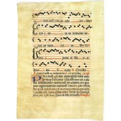 Leaf on vellum from a antiphonary.