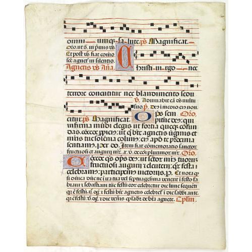 Leaf on vellum from a antiphonary.