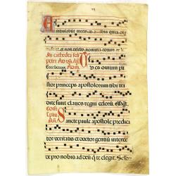 Leaf on vellum from a antiphonary.