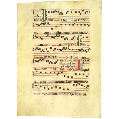 Leaf on vellum from a antiphonary.