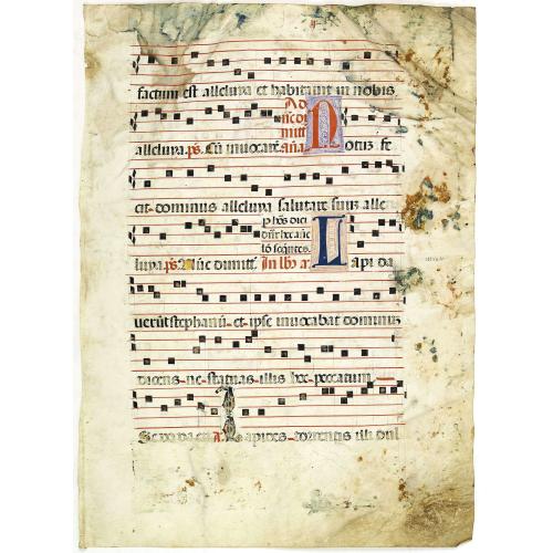 Leaf on vellum from a antiphonary.