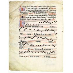 Leaf on vellum from a antiphonary.