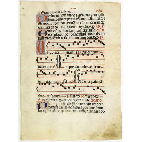 Leaf on vellum from a antiphonary.