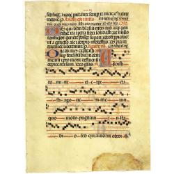 Leaf on vellum from a antiphonary.