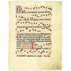 Leaf on vellum from a antiphonary.