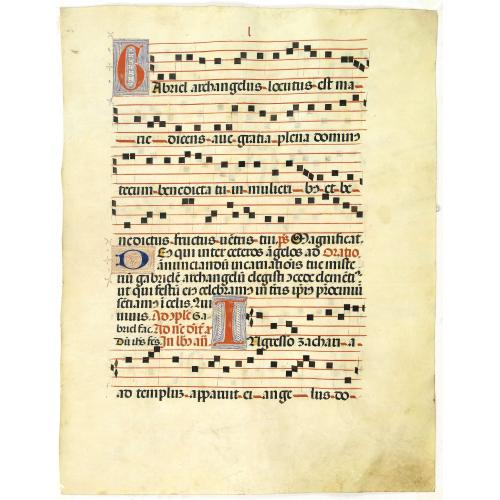 Leaf on vellum from a antiphonary.
