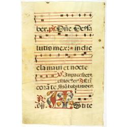 Leaf of manuscript music from an Antiphonary.
