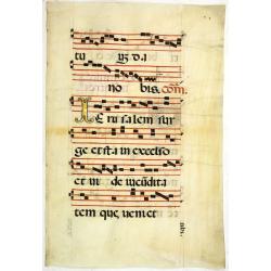 Leaf on vellum from an antiphonary.