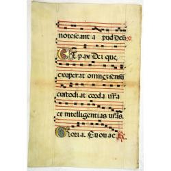 Leaf on vellum from an antiphonary.