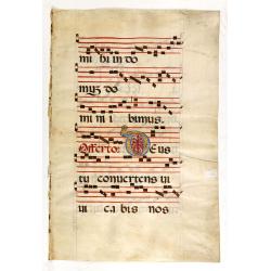 Leaf on vellum from an antiphonary.