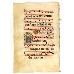 Leaf on vellum from an antiphonary.