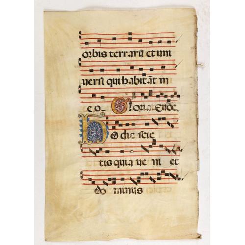 Leaf on vellum from an antiphonary.