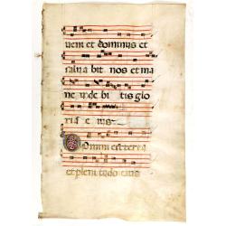 Leaf on vellum from an antiphonary.