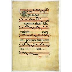 Leaf on vellum from an antiphonary.