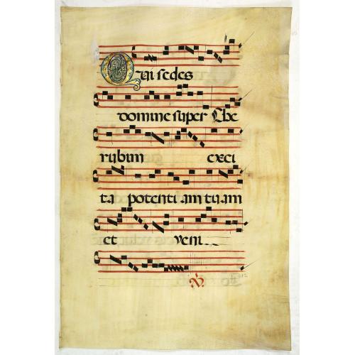 Leaf on vellum from an antiphonary.