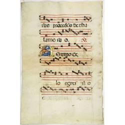 Leaf on vellum from an antiphonary.