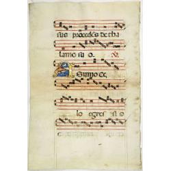 Leaf on vellum from an antiphonary.