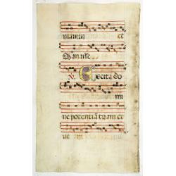 Leaf on vellum from an antiphonary.