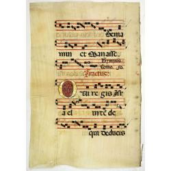 Leaf on vellum from an antiphonary.