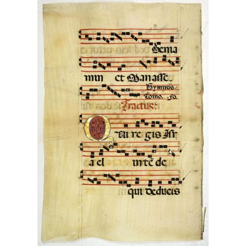 Old map image download for Leaf on vellum from an antiphonary.