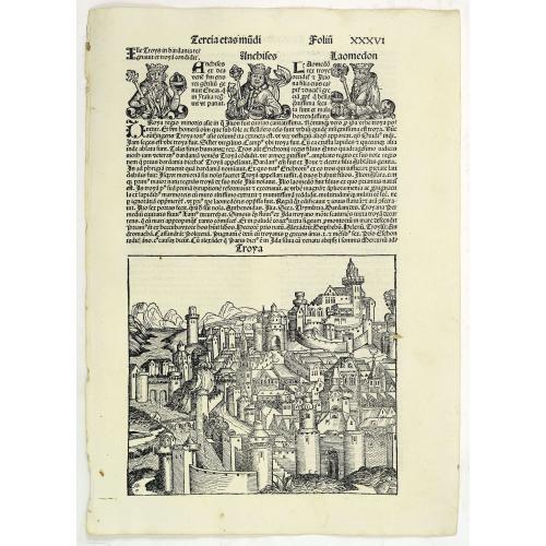 Old map image download for Tercia Etas Mundi. Folium.XXXVI (Troy)