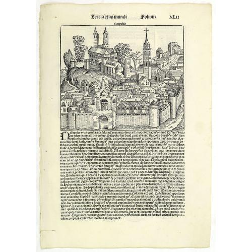 Neapolis - Tercia Etas Mundi. Folium. XLII [With view of Naples)