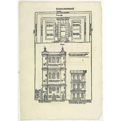 Old map image download for Quinta Etas Mundi. Folium. LXVI. (Visionary Temple of Ezekiel.)