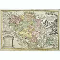 Principatus Silesiae Oelsnensis in suos Districtus Oels Bernstadt et Trebnitz divisi exactissima Tabula geographica, exhibens insimul. . .