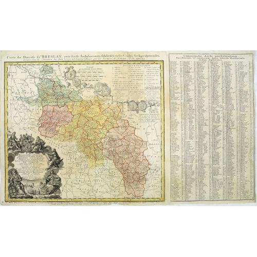 Old map image download for Carte du Diocese de Breslau avec fes IV Arcbidiaco- riats, subdivises en fes cercles archipresbyteriales. . .