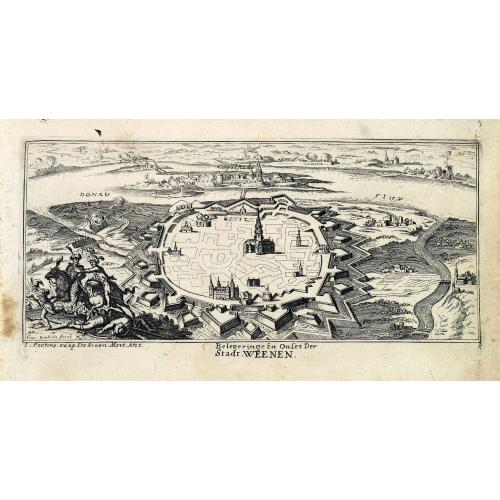 Old map image download for Belegeringe en onset der Stadt Weenen.