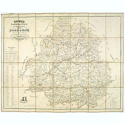 Carte topographique et routière du département de la Dordogne. . .