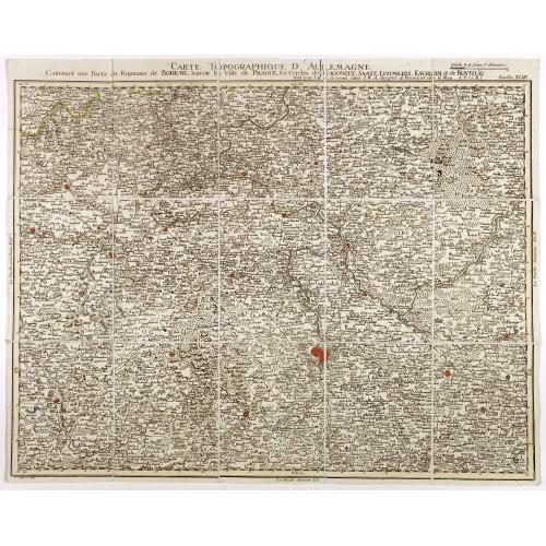 Old map image download for Carte topographique d'Allemagne contenant une partie du royaume de Boheme. . .