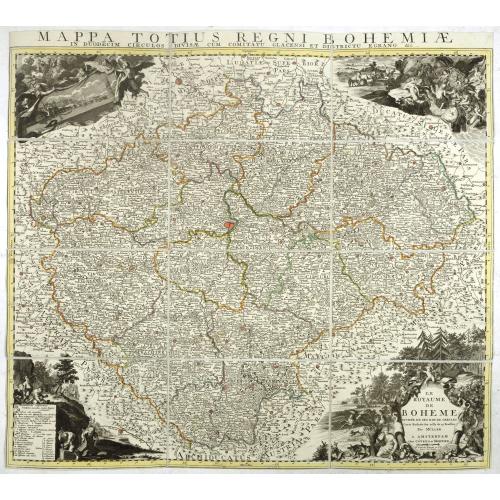 Old map image download for Le royaume de Boheme divisée en ses douzes cercles. . .