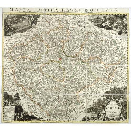 Old map image download for Le royaume de Boheme divisée en ses douzes cercles. . .