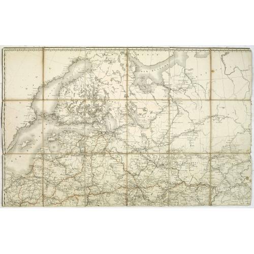 Old map image download for [No title - on manuscript label : Carte Russe des routes de poste. . . Carte pour la campagne de russie de 1812.]