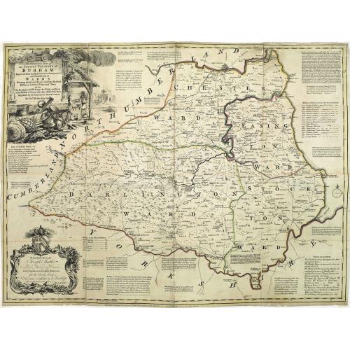 Old map image download for An accurate map of the county Palatine of Durham. . .