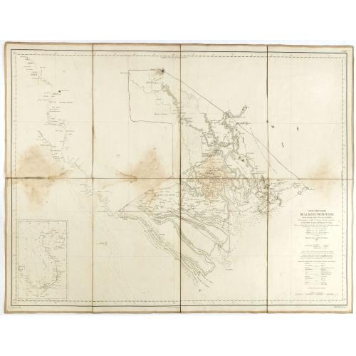 Old map image download for Carte provisoire de la basse Cochinchine. Dressée par Ordre de Mr. le Vice Amiral Charner Commandant en Chef l'Escadre des Mers de Chine . . .