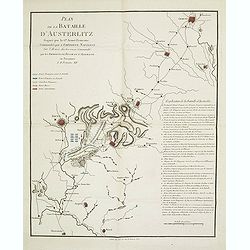 Plan de la bataille d'Austerlitz gagnée par la gde armée française commandée par l'empereur Napoléon sur l'armée austro-russe commandée par les empereurs de Russie et d'Allemagne en personnes le 11 frimaire XIV.