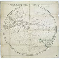 Hémisphere inférieur de la mappemonde projettée sur l'horizon de Paris,. . .