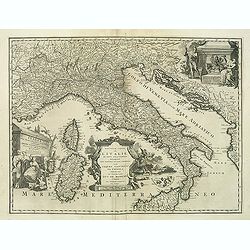 Nouvelle carte de l'Italie ou sont exactement marquez les postes et les chemins. . .
