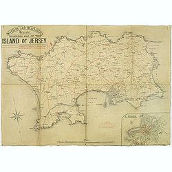Stephens and Mackintosh Leicester. Business map of the island of Jersey.