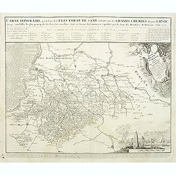 Carte Itineraire par le Pays de l'Electorat de Saxe faisant voir les Grands Chemins depuis Lipsic jusqu' aux Villes les plus principales des Pays Circonvoisins. . .