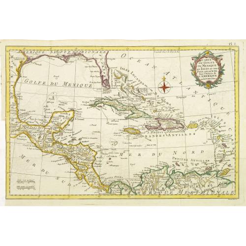 Old map image download for Carte du Golfe du Mexique des isles et des pays adjacens . . .