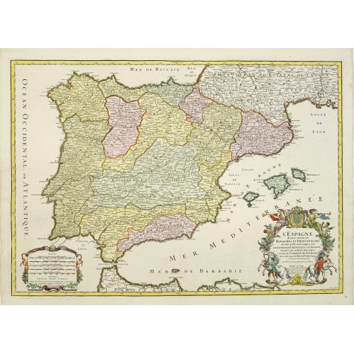 Old map image download for L\'Espagne divisée en tous ses Royaumes et Principautées. . .