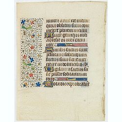 Leaf on vellum from a manuscript Book of Hours, use of Rome.