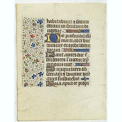 Leaf on vellum from a manuscript Book of Hours, use of Rome.