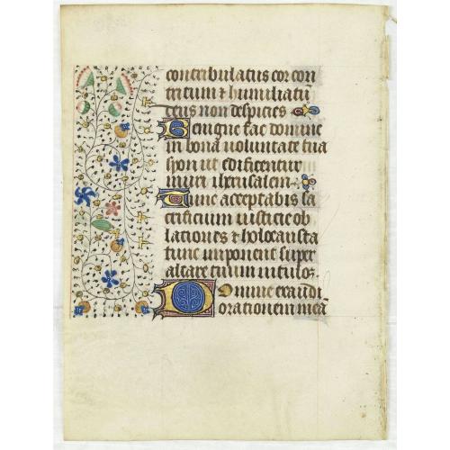 Old map image download for Leaf on vellum from a manuscript Book of Hours, use of Rome.