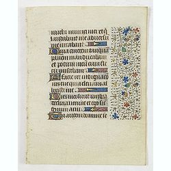 Leaf on vellum from a manuscript Book of Hours, use of Rome.